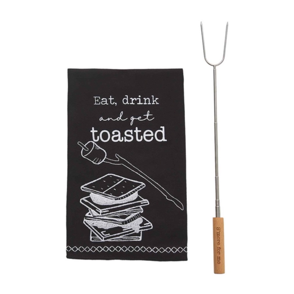 New with tags Mud Pie S’more Me towel and stick set Get Toasted